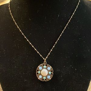 Anne Poplik Designs Vintage Antique Brass Necklace and Matching Earrings